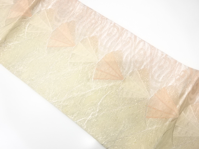 JAPANESE KIMONO / ANTIQUE FUKURO OBI FOR SUMMER / SILK / WOVEN STREAM